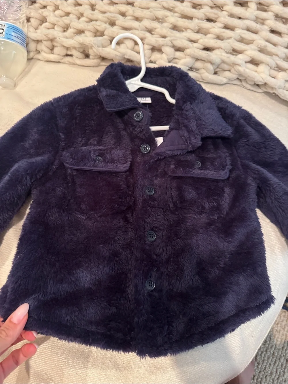 GAP Plush Navy Faux-Fur Kids Jacket
